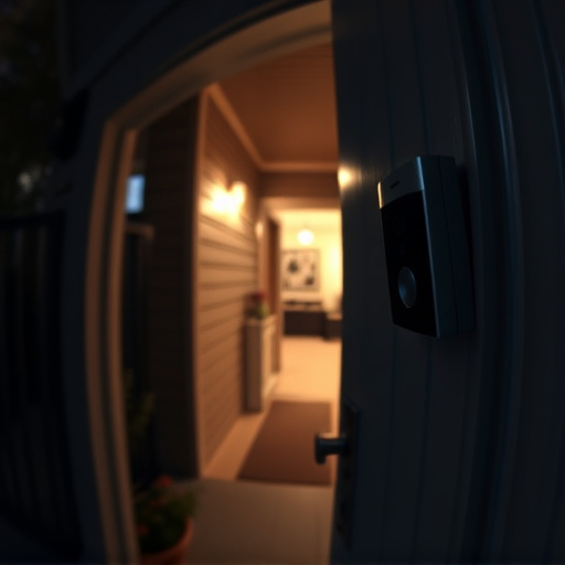 doorbell camera recording visitor at night