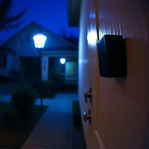 doorbell camera recording visitor at night