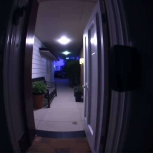 doorbell camera recording visitor at night