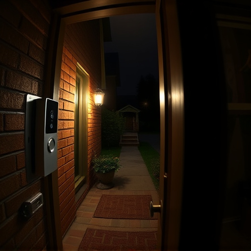 doorbell camera recording visitor at night
