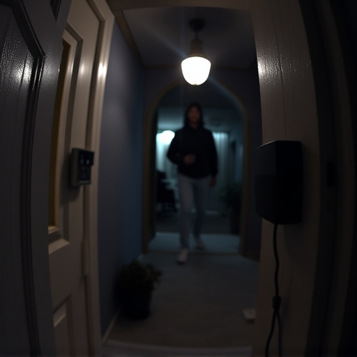 doorbell camera recording visitor at night
