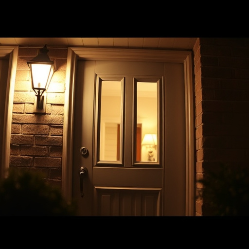 doorbell camera recording visitor at night
