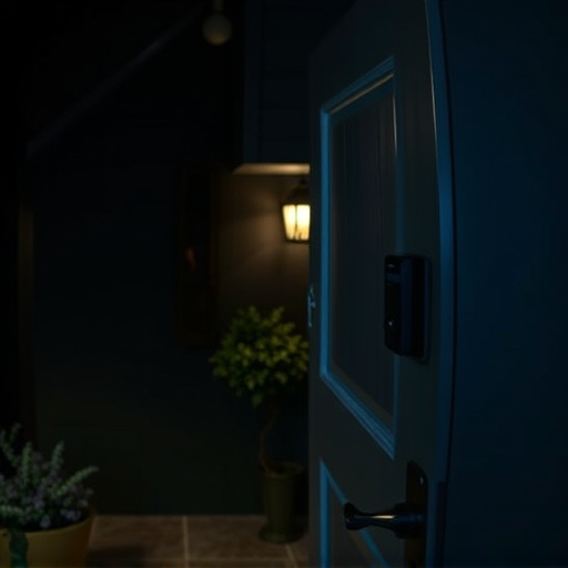 doorbell camera recording visitor at night
