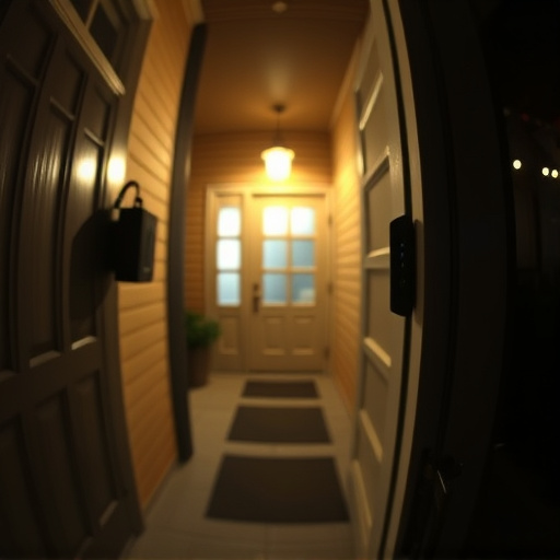 doorbell camera recording visitor at night