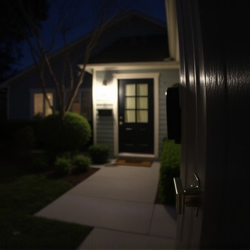 doorbell camera recording visitor at night