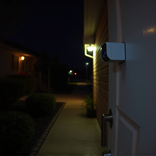 doorbell camera recording visitor at night