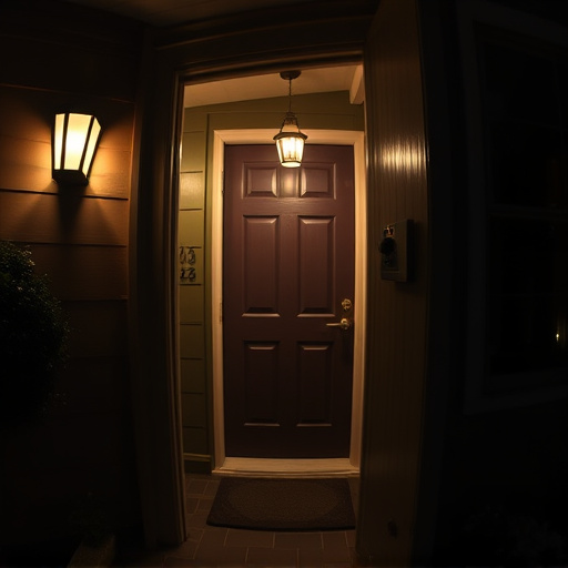 doorbell camera recording visitor at night