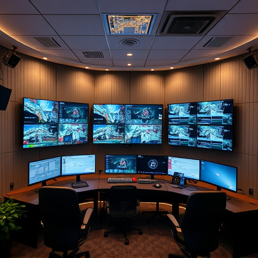 home monitoring control room with multiple screens