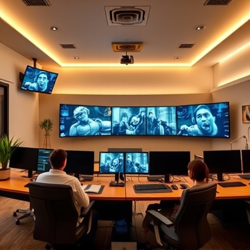 home monitoring control room with multiple screens