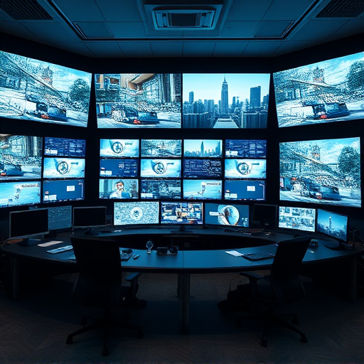 home monitoring control room with multiple screens