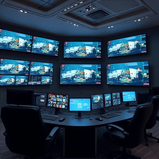 home monitoring control room with multiple screens