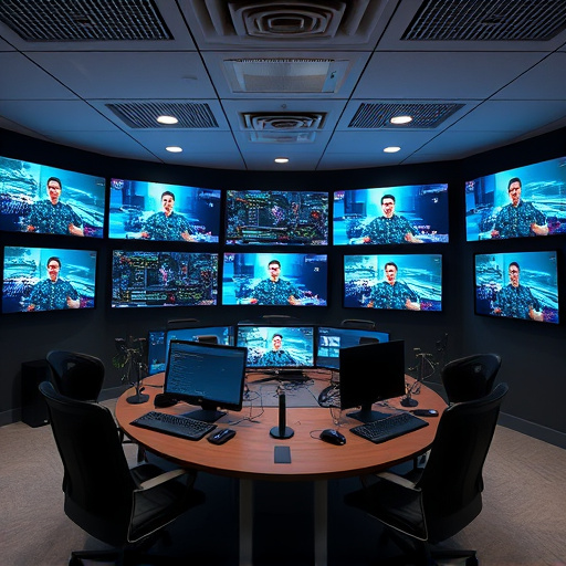 home monitoring control room with multiple screens