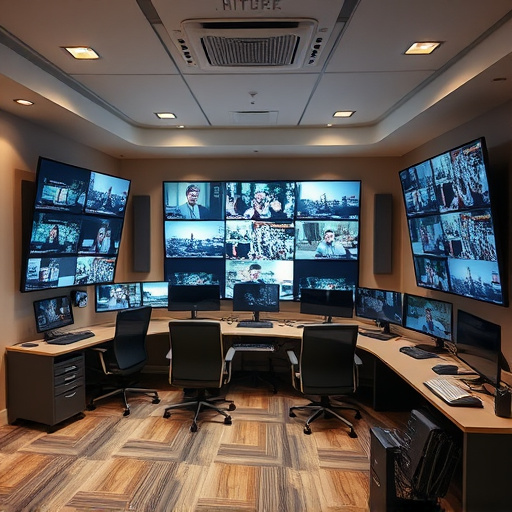 home monitoring control room with multiple screens