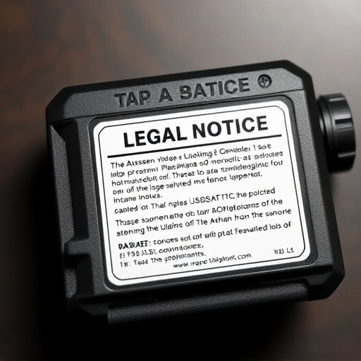 legal notice on taser product packaging