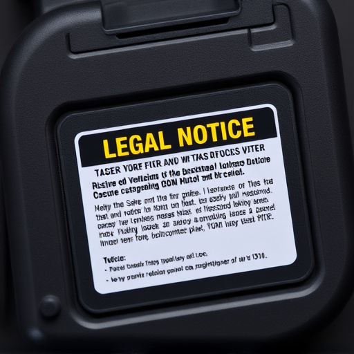 legal notice on taser product packaging