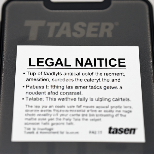 legal notice on taser product packaging