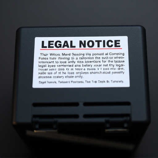 legal notice on taser product packaging