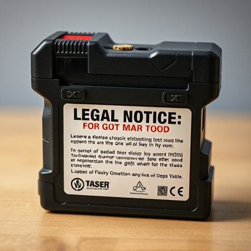legal notice on taser product packaging