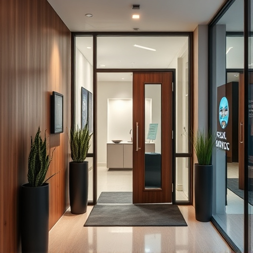 modern entryway with facial recognition access