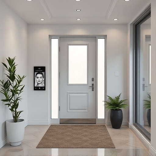 modern entryway with facial recognition access