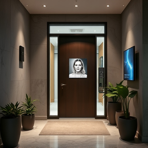 modern entryway with facial recognition access