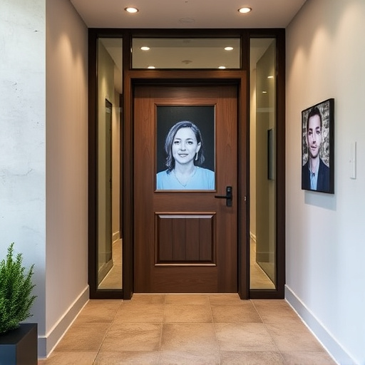 modern entryway with facial recognition access