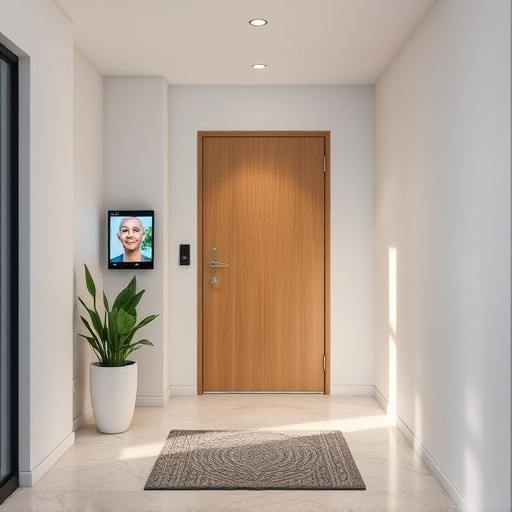 modern entryway with facial recognition access