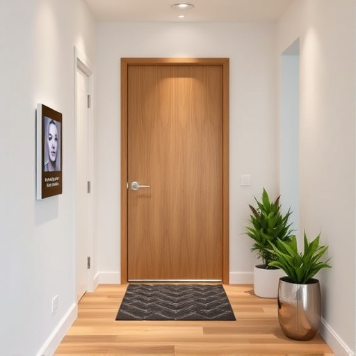 modern entryway with facial recognition access