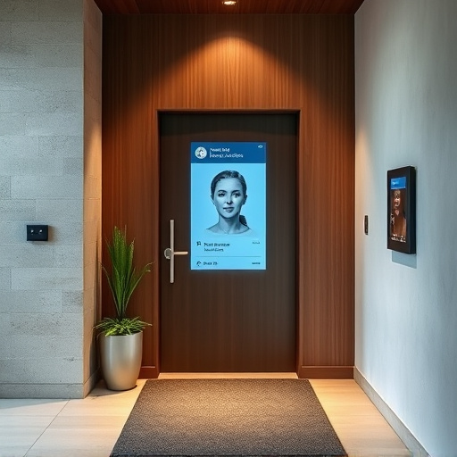 modern entryway with facial recognition access