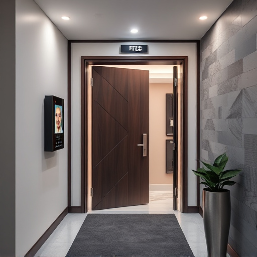 modern entryway with facial recognition access
