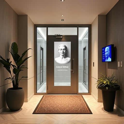 modern entryway with facial recognition access