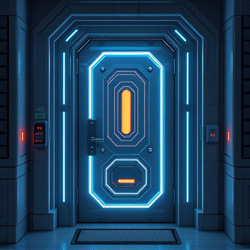 modular smart sensors on futuristic front door