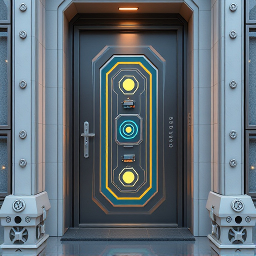 modular smart sensors on futuristic front door