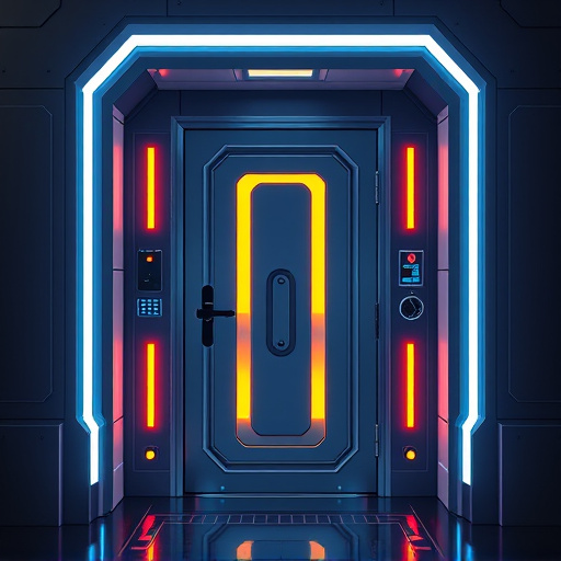 modular smart sensors on futuristic front door