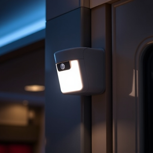 motion sensor light mounted in travel lodge
