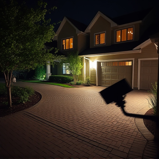 night vision security camera watching driveway
