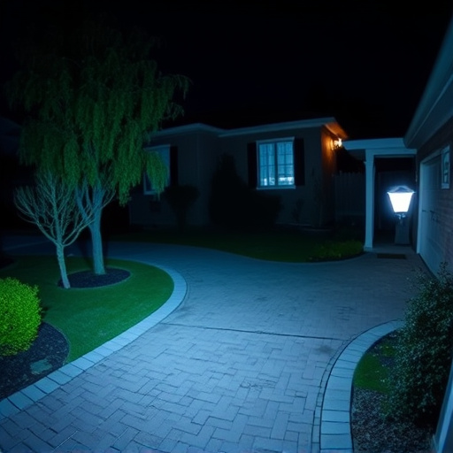 night vision security camera watching driveway