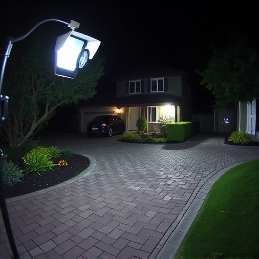 night vision security camera watching driveway