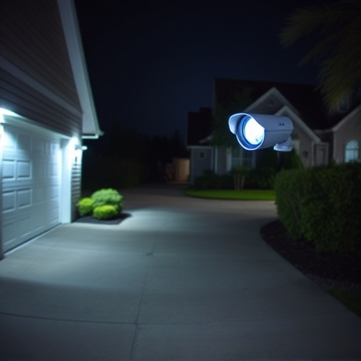 night vision security camera watching driveway