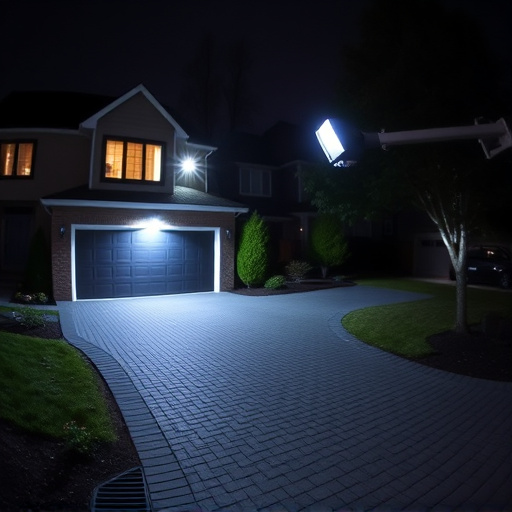 night vision security camera watching driveway