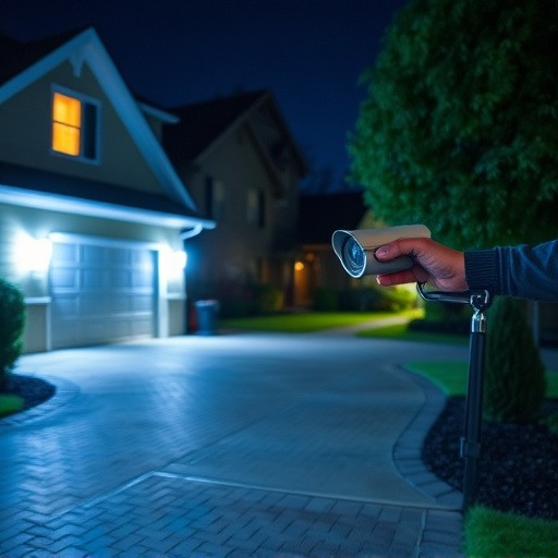 night vision security camera watching driveway