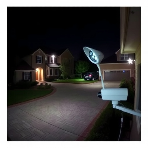 night vision security camera watching driveway