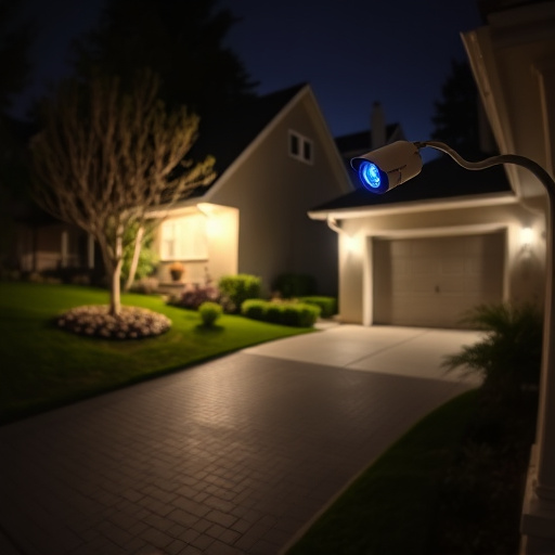 night vision security camera watching driveway