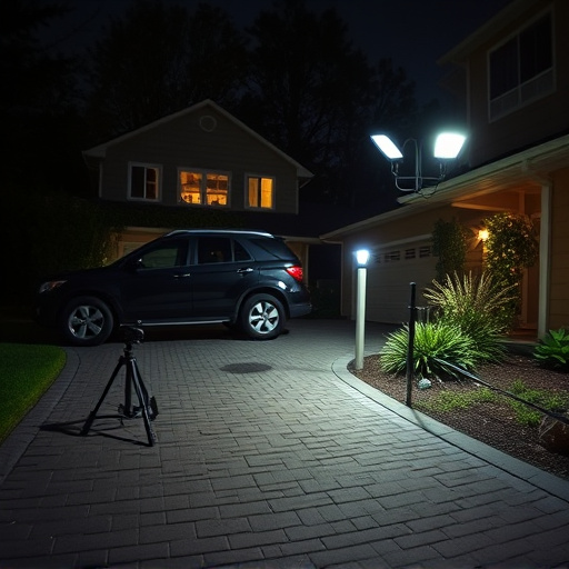 night vision security camera watching driveway