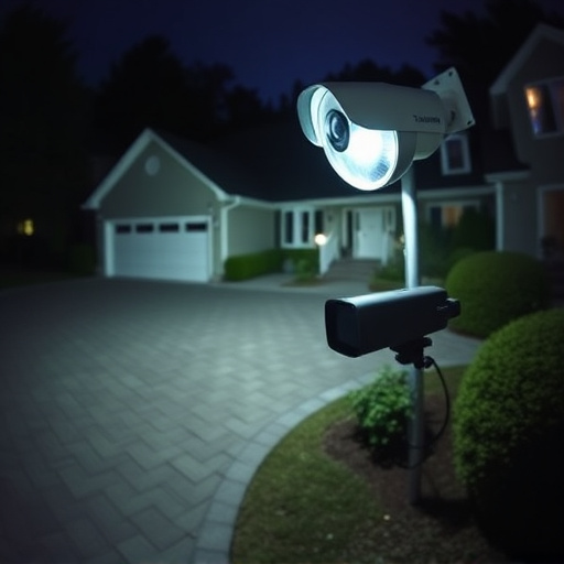 night vision security camera watching driveway