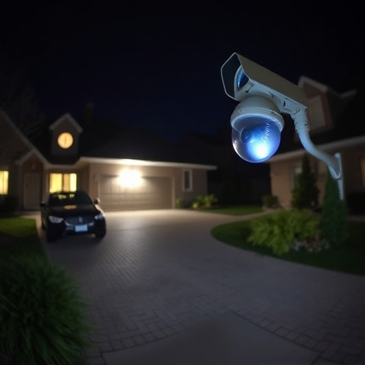 night vision security camera watching driveway