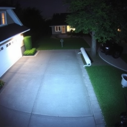 night vision security camera watching driveway