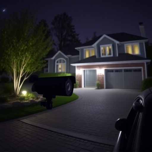 night vision security camera watching driveway
