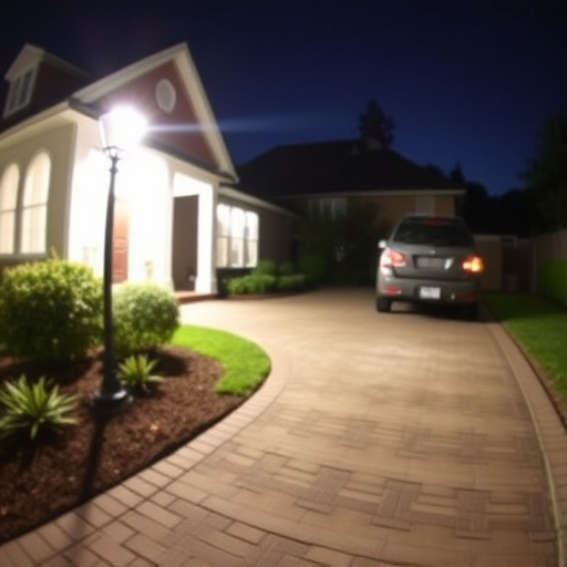 night vision security camera watching driveway