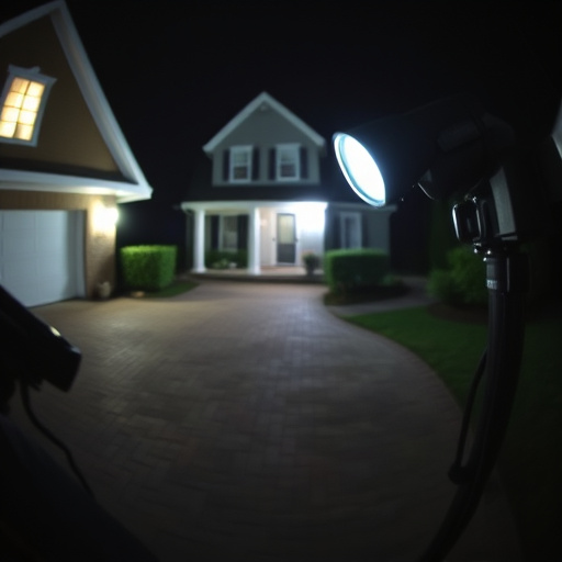 night vision security camera watching driveway